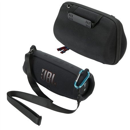Khanka Dur Étui de Voyage +Silicone Housse Rigide Cas avec Bandoulière pour JBL Charge 5 Enceinte Bluetooth Portable Speaker.(No