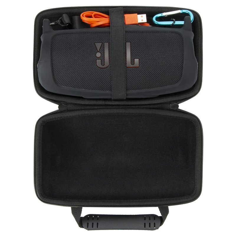 Image secondaire de Khanka Dur Étui de Voyage +Silicone Housse Rigide Cas avec Bandoulière pour JBL Charge 5 Enceinte Bluetooth Portable Speaker.(No