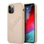 GUESS GUHCP12LRSAVSLG Coque pour iPhone 12 Pro Max 6,7" Saffiano Doré Script Vintage