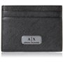 Armani Exchange A|X Porte-Cartes en Cuir Saffiano avec Logo Noir