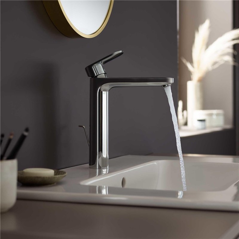 Image secondaire de hansgrohe Vernis Blend - Mitigeur de lavabo sans tirette ni vidage, Robinet de salle de bain avec hauteur sous bec 100 mm, écono