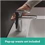 hansgrohe Mitigeur de lavabo Vernis Blend, hauteur sous bec 100mm, économie d'eau (EcoSmart), robinet lavabo avec tirette et vid