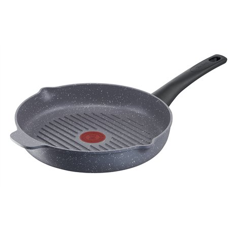 Tefal Poêle grill 26 cm, Induction, Revêtement antiadhésif Minéralia, Fonte d'aluminium, Becs verseurs, Indicateur de cuisson Th