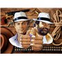 Blechwarenfabrik Braunschweig Bud Spencer und Terence Hill Plaque décorative 3D en tôle Multicolore 45 cm x 45 cm BUDC03