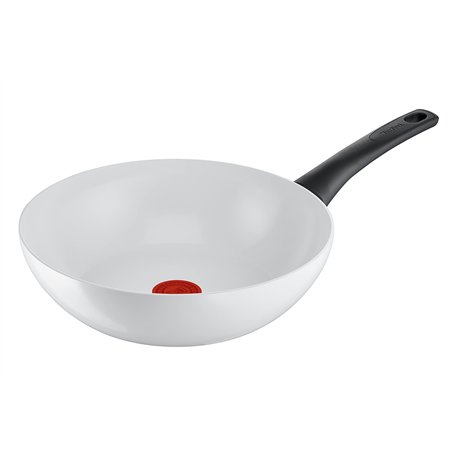 Tefal C41719 Ceramic Control Poêle wok 28 cm | Joint céramique sûr | Indicateur de température de signal thermique | Nettoyage f