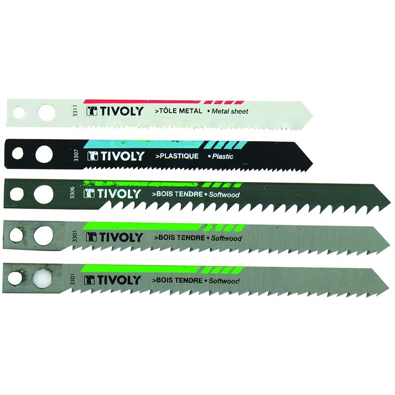 Tivoly XT50572004311 Lot de 5 lames de Scie Sauteuse MAKITA bois plastique tôle