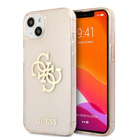 Guess GUHCP13SPCUGL4GGO Coque de Protection pour iPhone 13 Mini 5,4" avec Grand Logo Doré