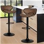 IDMarket - Lot de 2 tabourets de Bar Sam Marron Vintage