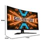 GIGABYTE M32QC Moniteur de jeu incurvé 31,5" QHD - 2560 x 1440, 1500R, 165Hz, 1ms, 350 cd/m², FreeSync Premium Pro, Display HDR4