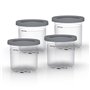 Ninja Dessert Tubs - Pack of 4 [XSK4PINTEUUK] Official Accessory Compatible with Ninja Ice Cream Maker NC300UK, Grey/Clear