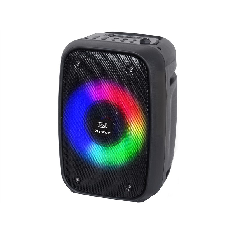 Trevi XFest XF 150 KO Haut-Parleur Amplifié Portable 15 W, USB, Micro SD, Bluetooth et Fonction TWS, Karaoké Party Haut-Parleur 
