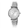 Emporio Armani Montre pour femme, mouvement à deux aiguilles, boîtier en acier inoxydable argenté de 32 mm avec bracelet en acie