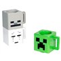 Minecraft Tasses à empiler Officiellement licencié, Lot de 3 tasses Creeper, Squelette & Ghast, Cadeau pour fans de, 250ml