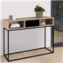 IDMarket - Console 1 tiroir Noir Boston avec rangements Design Industriel