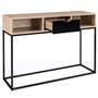 IDMarket - Console 1 tiroir Noir Boston avec rangements Design Industriel