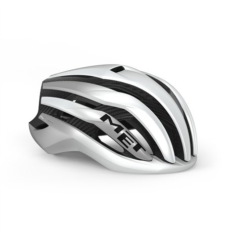 MET Casque Trenta 3k Carbon MIPS Sport, Blanc/Argent (Multicolore), M