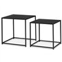 IDMarket - Lot de 2 Tables Basses gigognes Davis 40/45 en métal Noir Mat Design Industriel
