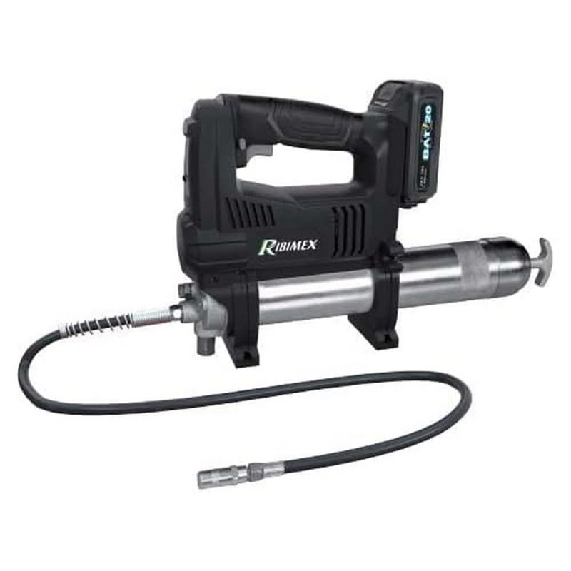 RIBIMEX PRBAT20/GRSB RIBIMEX-PRBAT20/GRSB-Pistolet graisseur-RBAT20 (sans Batterie ni Chargeur), Noir, 410 ML