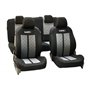 WRC 007588 Housses de Siège Voiture Universelles, Avant-Arrière 2/3-1/3, Racing, Noir et Argent