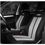 WRC 007588 Housses de Siège Voiture Universelles, Avant-Arrière 2/3-1/3, Racing, Noir et Argent