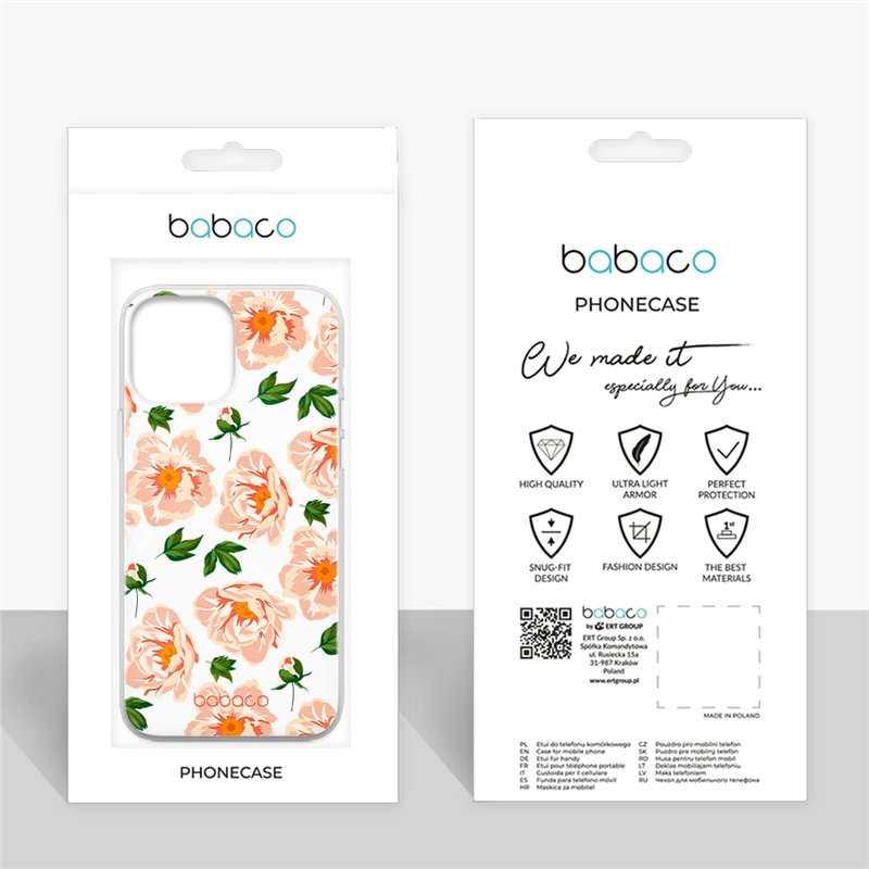 Image secondaire de Babaco ERT Group Coque de téléphone Portable pour Apple Iphone 13 Pro Original et sous Licence Officielle Motif Flowers 014 Parf