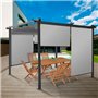 IDMarket - Lot de 3 Stores enrouleurs L.124 x H. 225 CM pour pergola Gris Clair