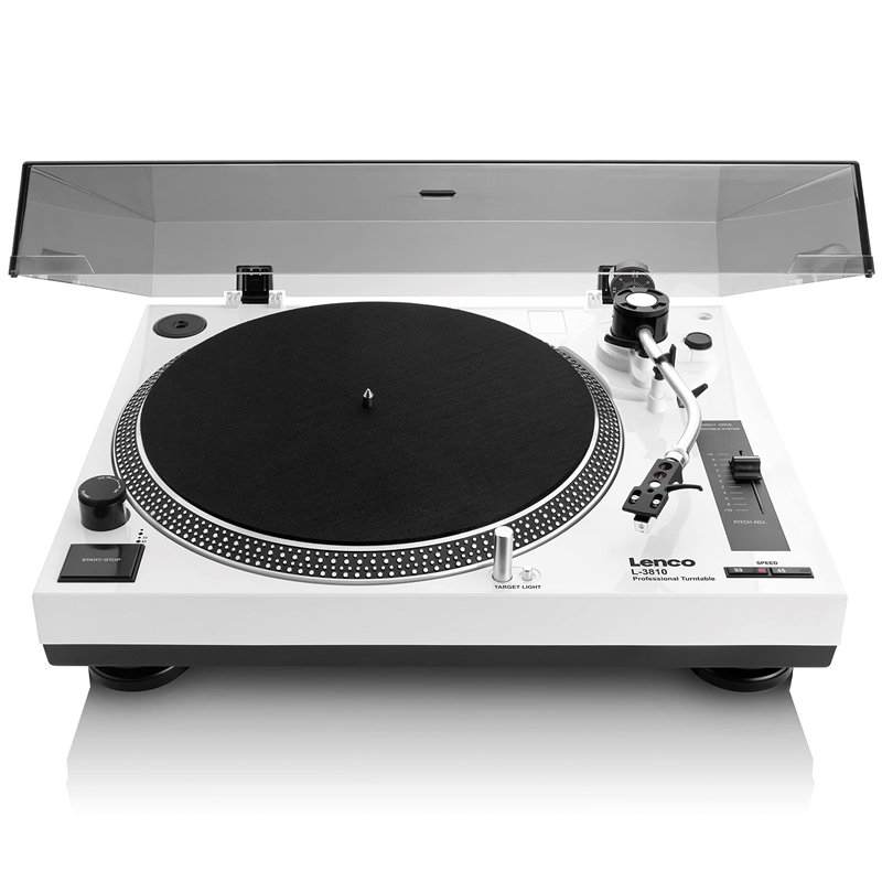 Lenco L-3810 Platine Vinyle à entraînement Direct - Platine Vinyle DJ - 33/45 Tours/Minute - contrôle de Pas - système de Lectur
