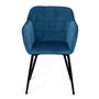 IDMarket - Lot de 2 chaises de Salle à Manger, fauteuils de Table Mady en Velours Bleu Canard