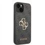 Guess CG Mobile Phone Case - Coque de téléphone pour iPhone 14 Plus en Gris 4G avec Grand Logo en métal Anti-Rayures - Coque Rig