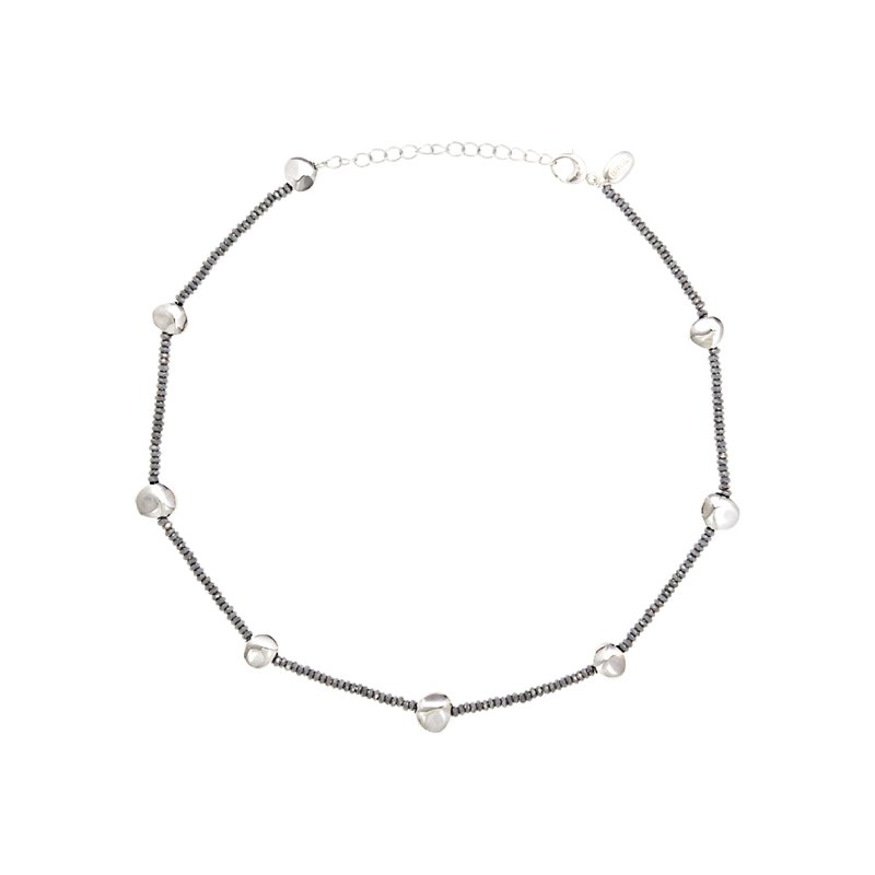 Breil B Rocks TJ3287 Collier en acier inoxydable orné de pierres d'hématite Longueur min. 39 cm Longueur max 45 cm, 45 cm, Acier