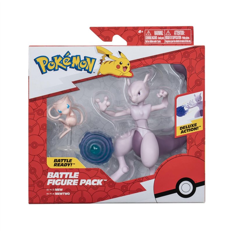 Pokémon Figurine Jouet 2-Pack Mew & Mewtwo Figurine 5-10 cm - Nouveau Officielle Jouet
