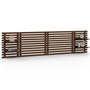 IDMarket - Tête de lit Suspendue en Lattes AVA 240 cm Bois Vieilli et étagères Noires