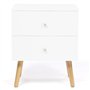 IDMarket - Lot de 2 Tables de Chevet Emmie scandinaves 2 tiroirs Blanc