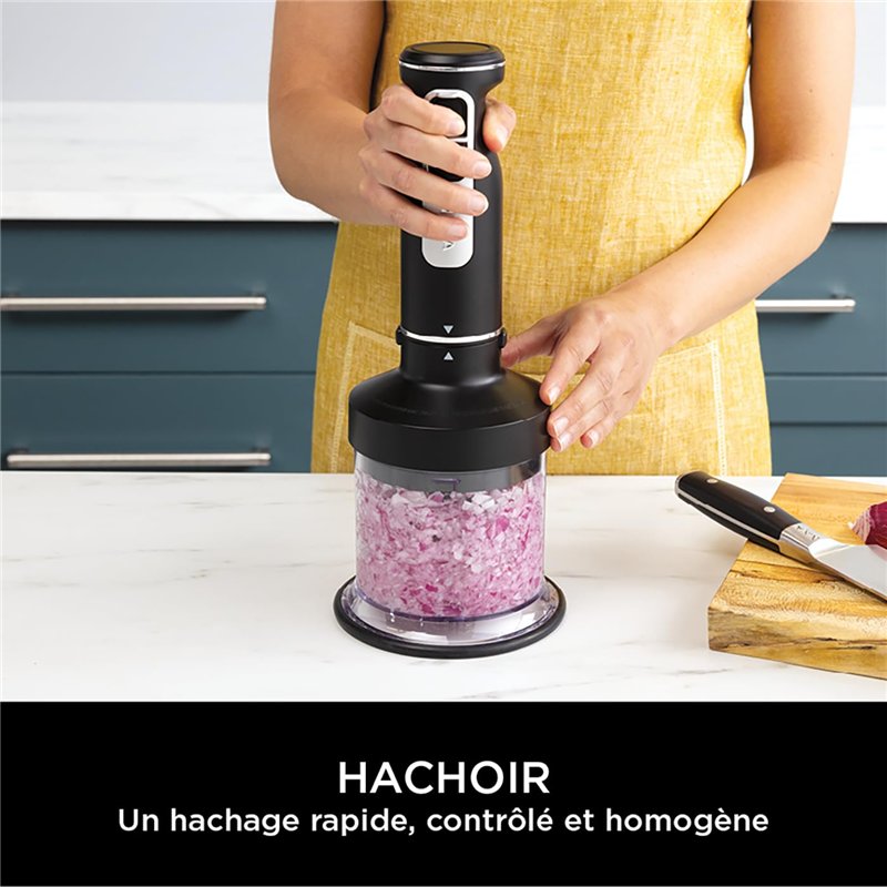 Image secondaire de Ninja Foodi 3-en-1 Mixeur, Mélangeur et Hachoir à main, démarrage progressif, 2 vitesses de mixage et 5 vitesses pour hacher, mé