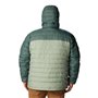 Columbia Powder Lite Hooded Jacket, Doudoune À Capuche Homme, Niagara/Metal, Taille XL