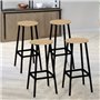 IDMarket - Lot de 4 tabourets de Bar Detroit Assise Ronde Design Industriel