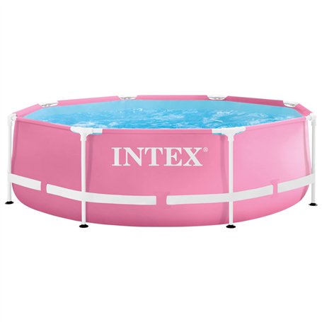 Intex 2,44 m x 76 cm Pink Metal Frame Pool, Dimensions de la Configuration : 2,44 m x 76 cm (28290NP)