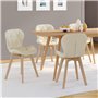 IDMarket - Lot de 4 chaises ROBINE en Tissu Beige pour Salle à Manger