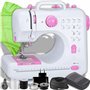 Retoo Machine À Coudre Électronique, Alimentation 230V, Mini Machine À Coudre Portable, 12 Points Différents Et Pédale, 2 Niveau