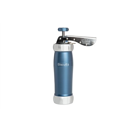 Marcato Machine à biscuits Biscuits en poudre bleue en aluminium anodisé, différentes formes. 25 x 10 x 5 cm. Facile à utiliser