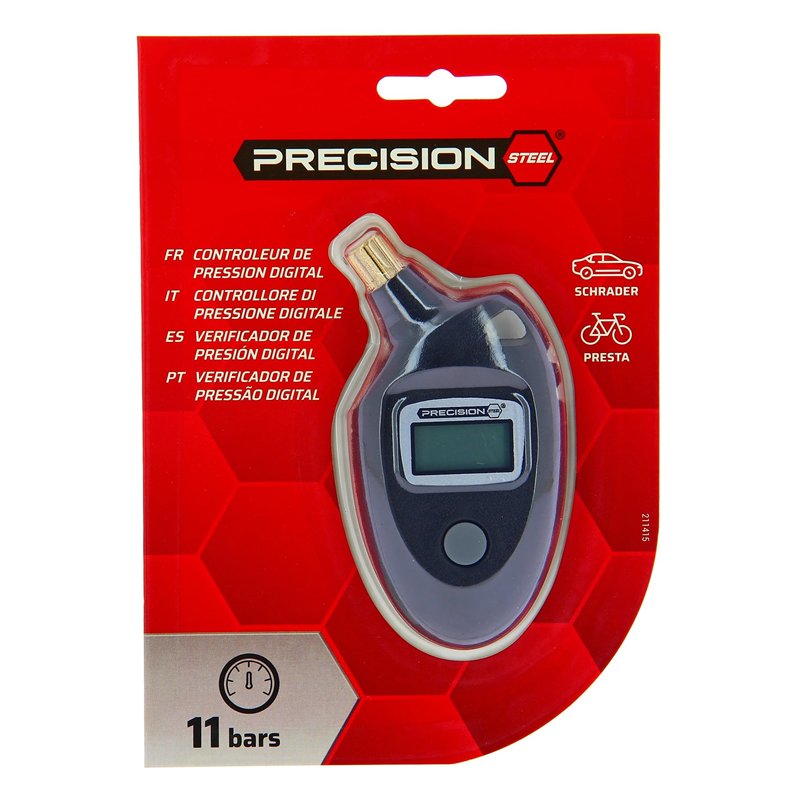 Image secondaire de PRECISION STEEL Contrôleur Digital de la Pression des Pneus, Noir