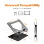 GRIFEMA GB1050 Support Ordinateur Portable, Support PC Portable Rotatif à 360°, Réglable en Hauteur, Compatible avec MacBook Air