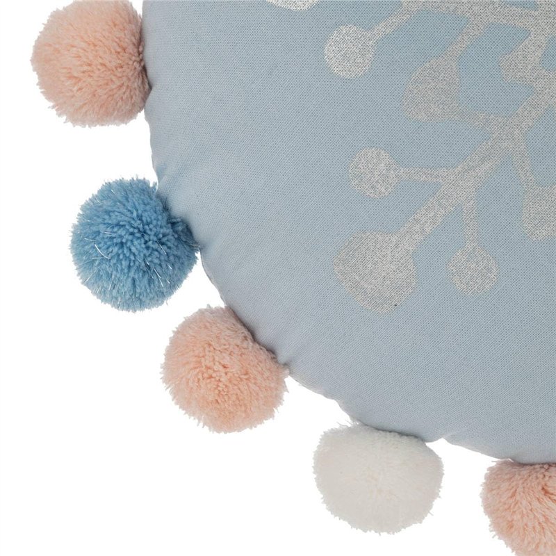 Image secondaire de Atmosphera - Coussin Hiver en Coton D35cm Bleu