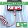 Câble Lighning iPhone Spirale Aple Carplay Cable [Certifié Aple MFi] Câble iPhone Voiture Carplay Court avec Synchronisation de 
