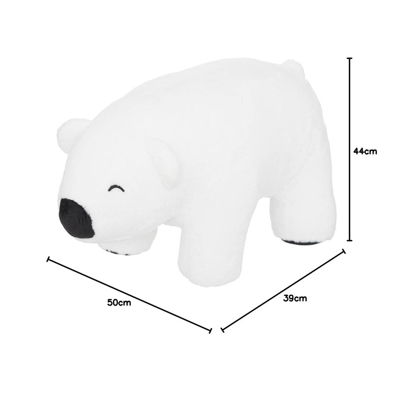 Image secondaire de Atmosphera - Pouf Ours Polaire en Bois 33x60cm Blanc