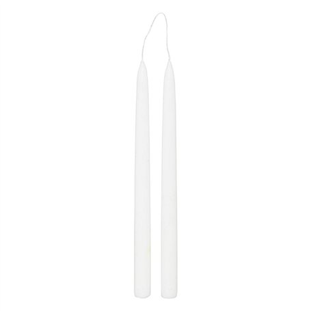 Atmosphera - Lot de 2 bougies bâtons Hugo en coton H30cm blanc
