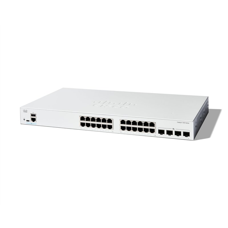 Cisco Commutateur administrable Cisco Catalyst 1300-24T-4X, 24 Ports GE, Ports SFP 4x10GE, Garantie limitée à Vie (C1300-24T-4X)