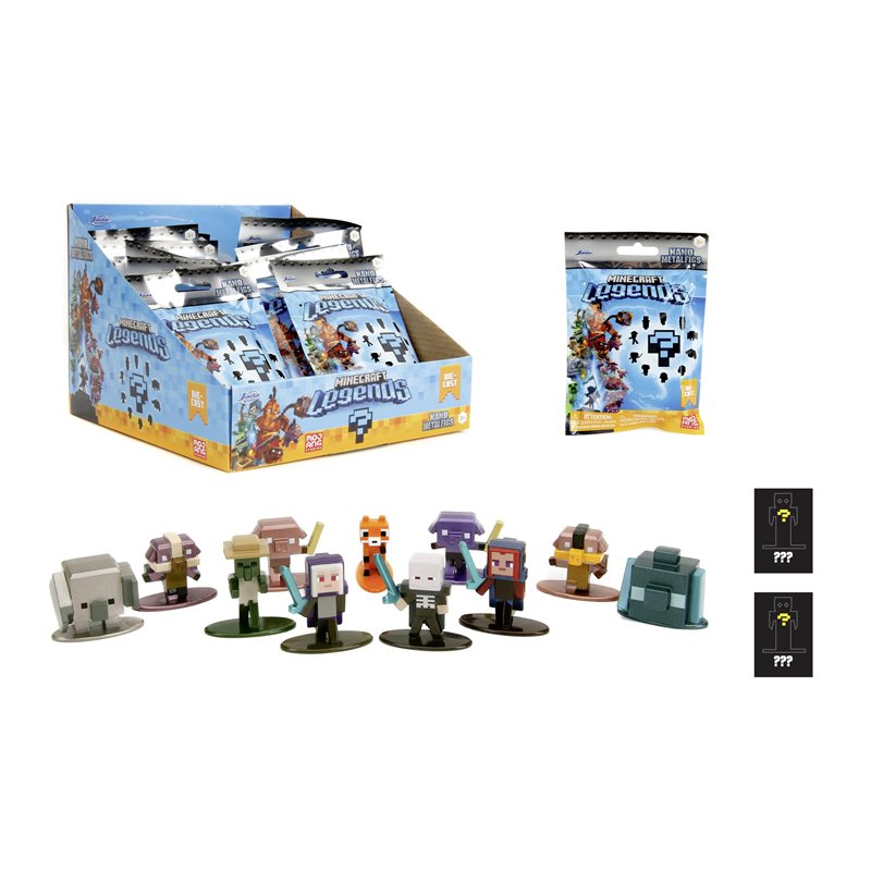 Jada Toys - Minecraft Blind Pack Nanofigs, Vague 2, Minecraft Legends Nano Figurine à Collectionner en métal, Différents modèles