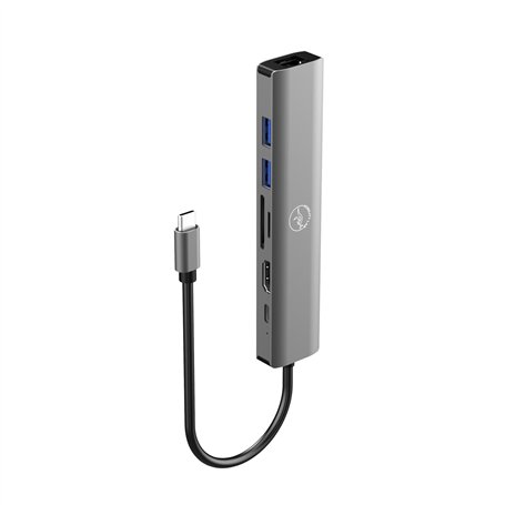 Mobility Lab – Hub Adaptateur USB-C 7 en 1 100W – Port HDMI, 1 Port USB-C, 2 Ports USB 3.0, Ethernet, Lecteur de Carte SD et Mic