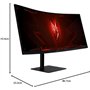 Acer Nitro XV345CURV3 Moniteur de Jeu 34" (86 cm écran) QHD, 180 Hz DP/TypeC, 100 Hz HDMI, 1 ms / 0,5 ms (GTG, Min.), HDMI 2.0,